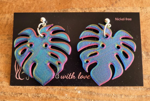 Monstera Earrings | Iridescent Vibes Collection